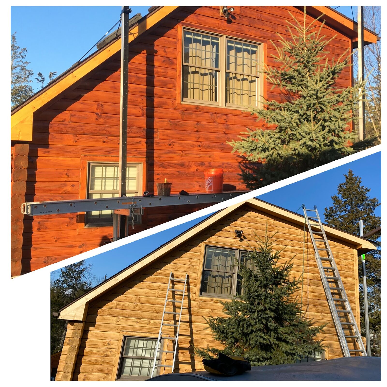 Before & After — Log Cabin Siding